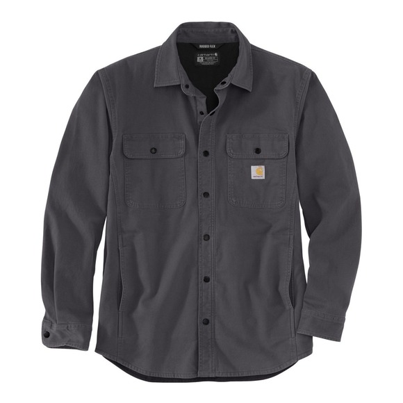 Men's Carhartt Rugged Flex Relaxed Fit Canvas Fleece-Lined Shirt Jacket Small